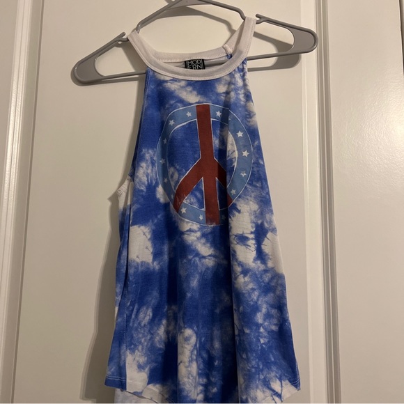 Modern Lux Beach Lake Peace Sign Hippie Tie Dye Sky Tank Top Cover Up Women’s S - Picture 3 of 7